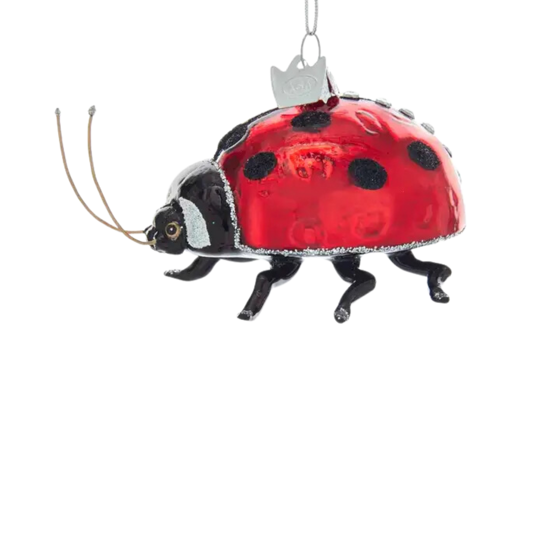3"Noble Gems Glass Ladybug Ornament