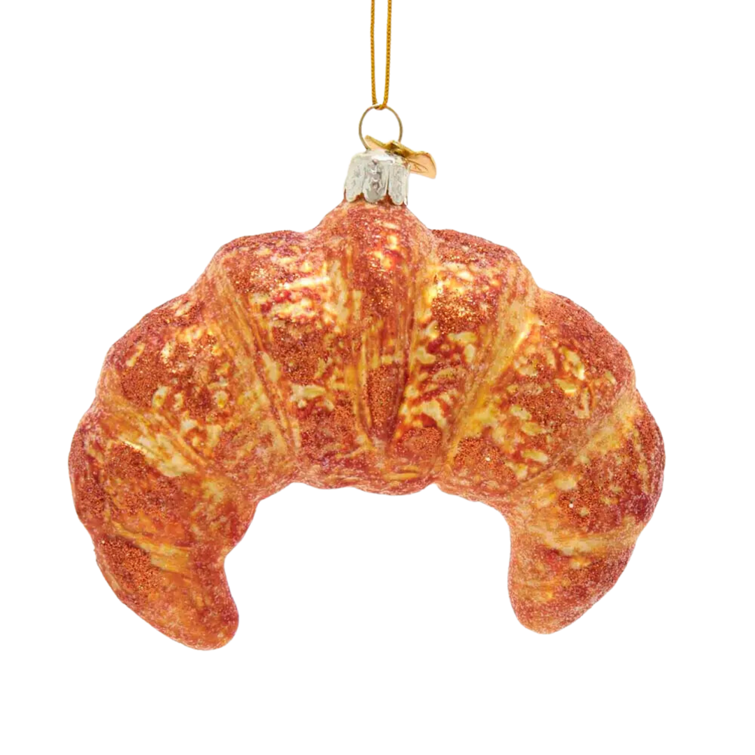 Noble Gems Glass Croissant Ornament