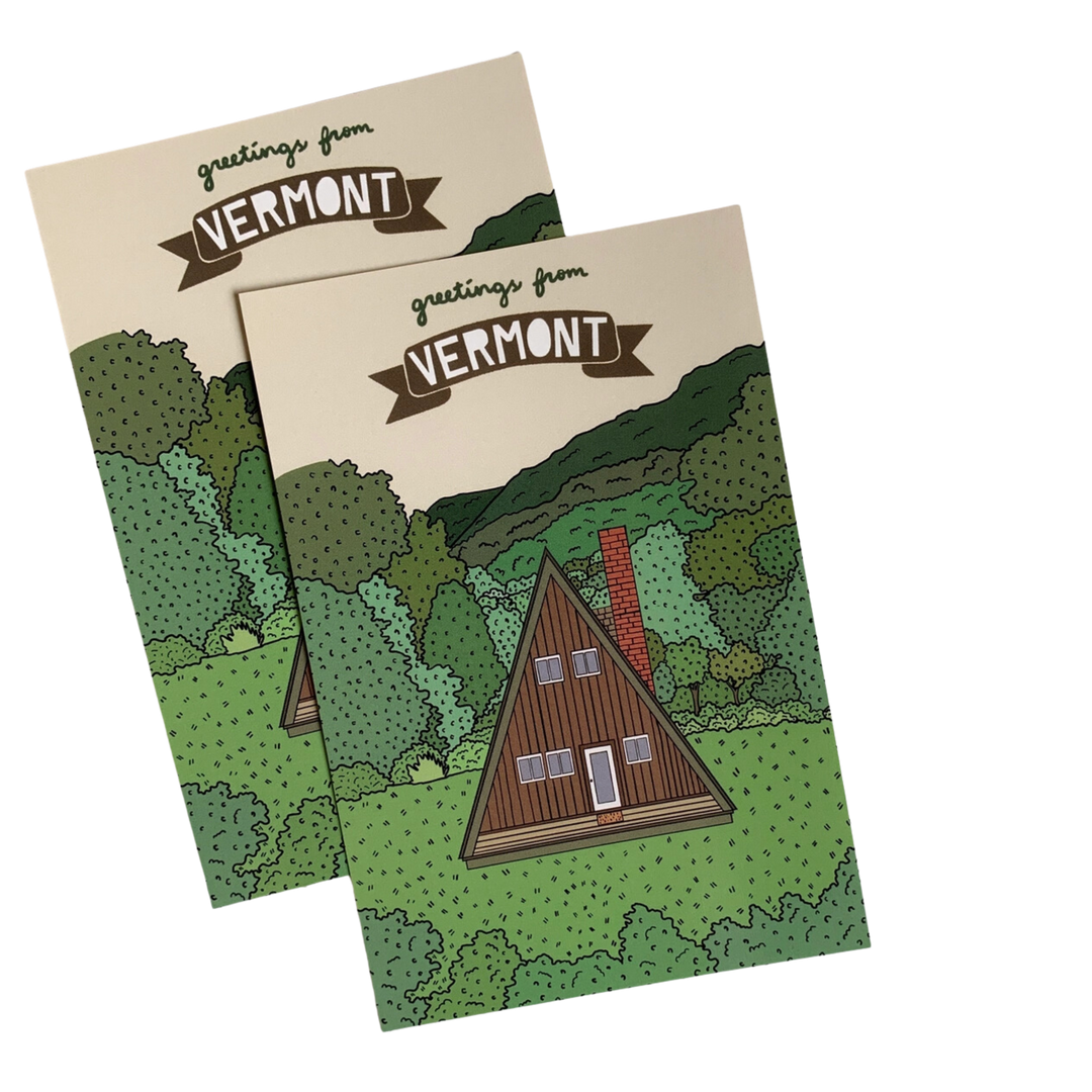 Vermont A Frame Cabin Postcard