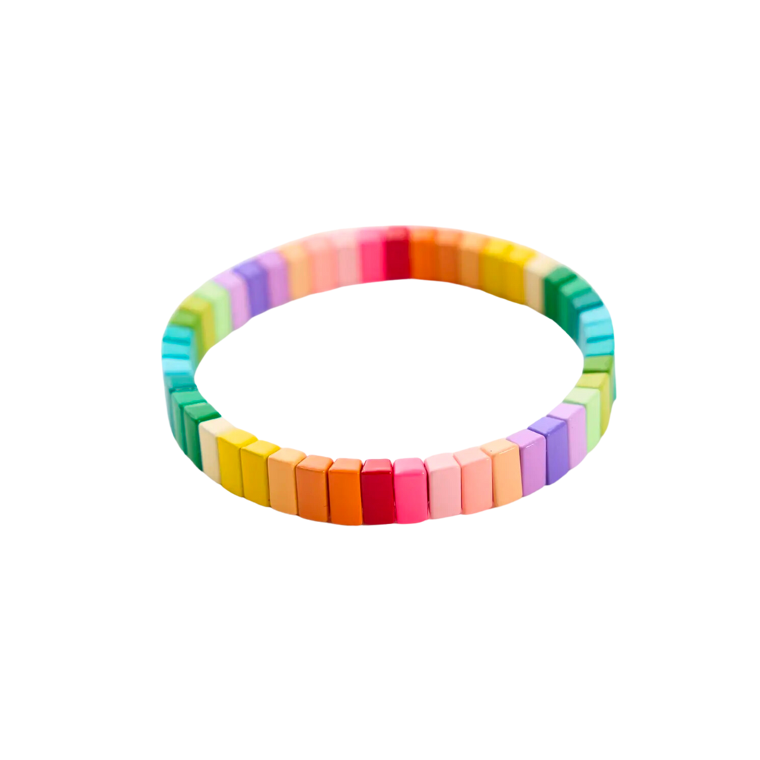 Neon Rainbow Tile Bracelet