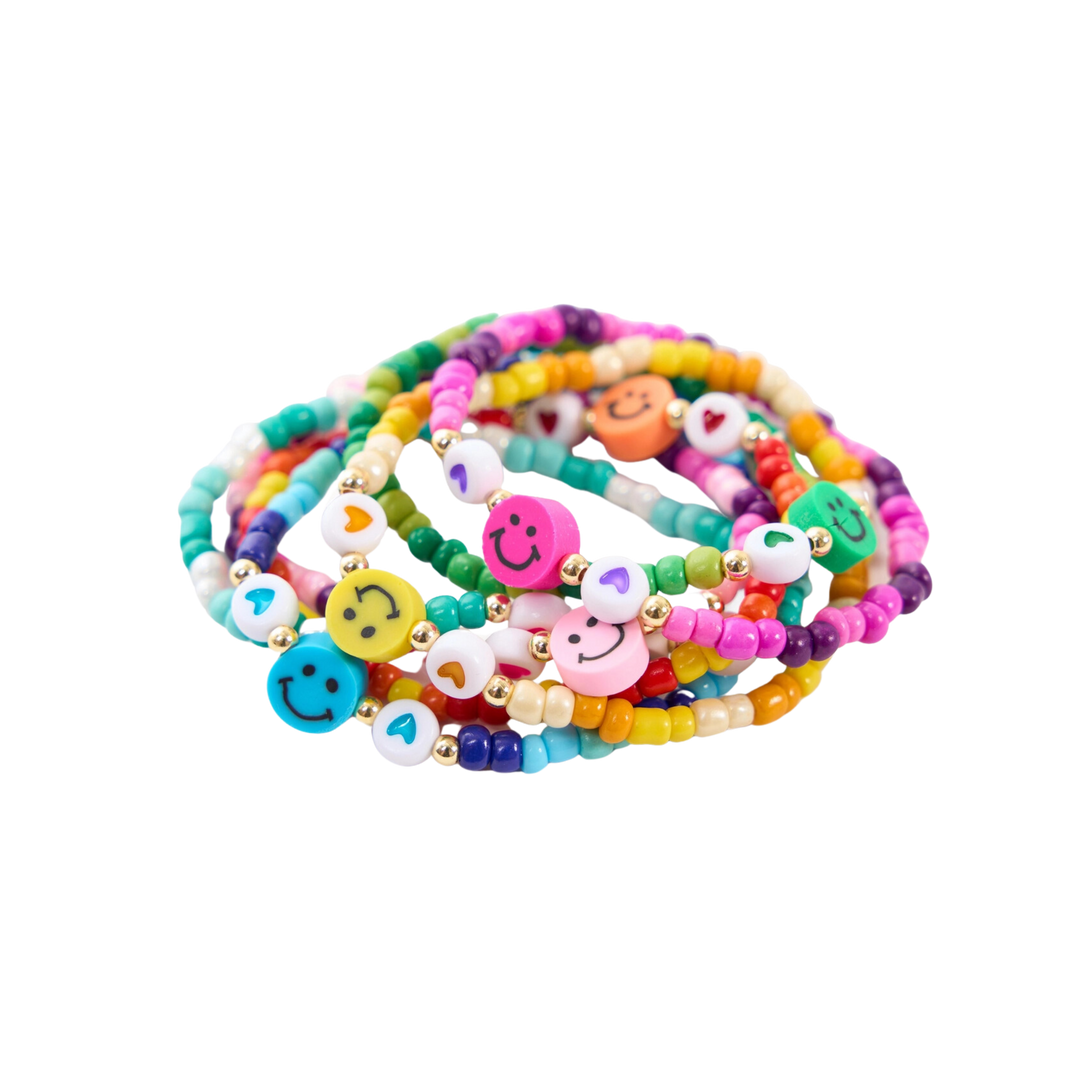 Beaded Happy Face Bracelet