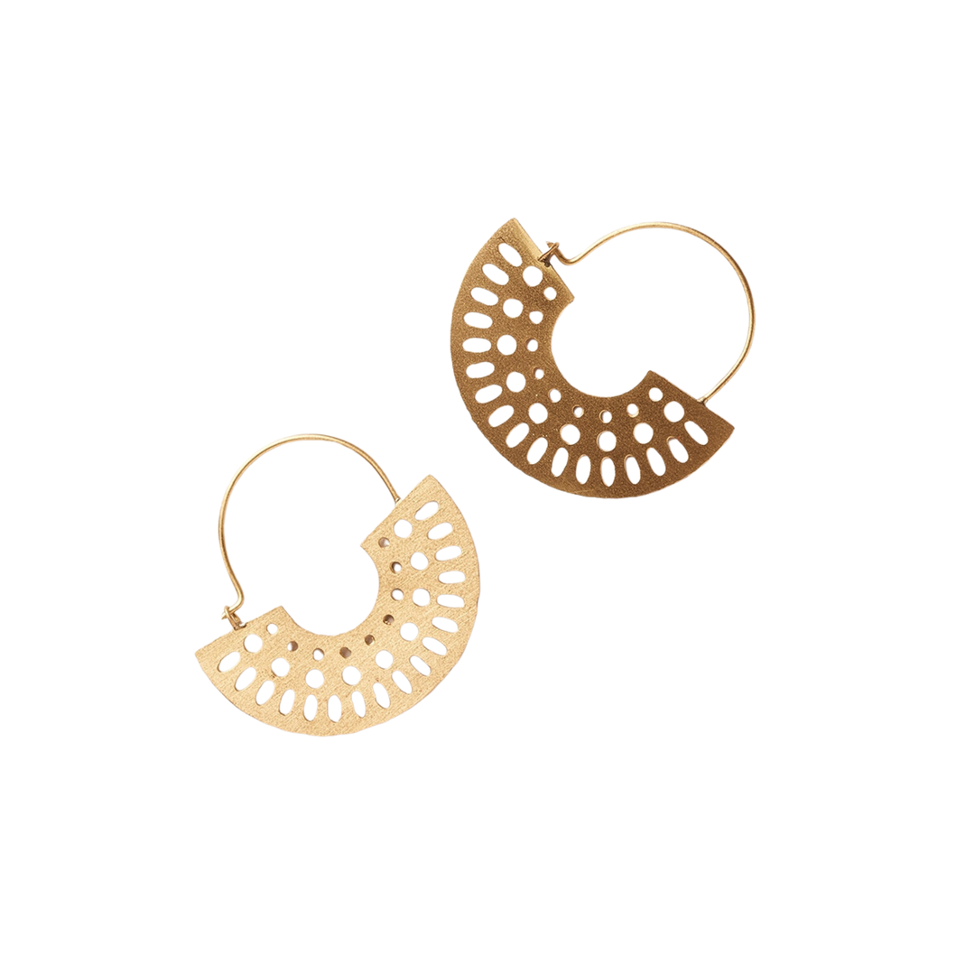 Abhaya Cutout Gold Hoop Earrings