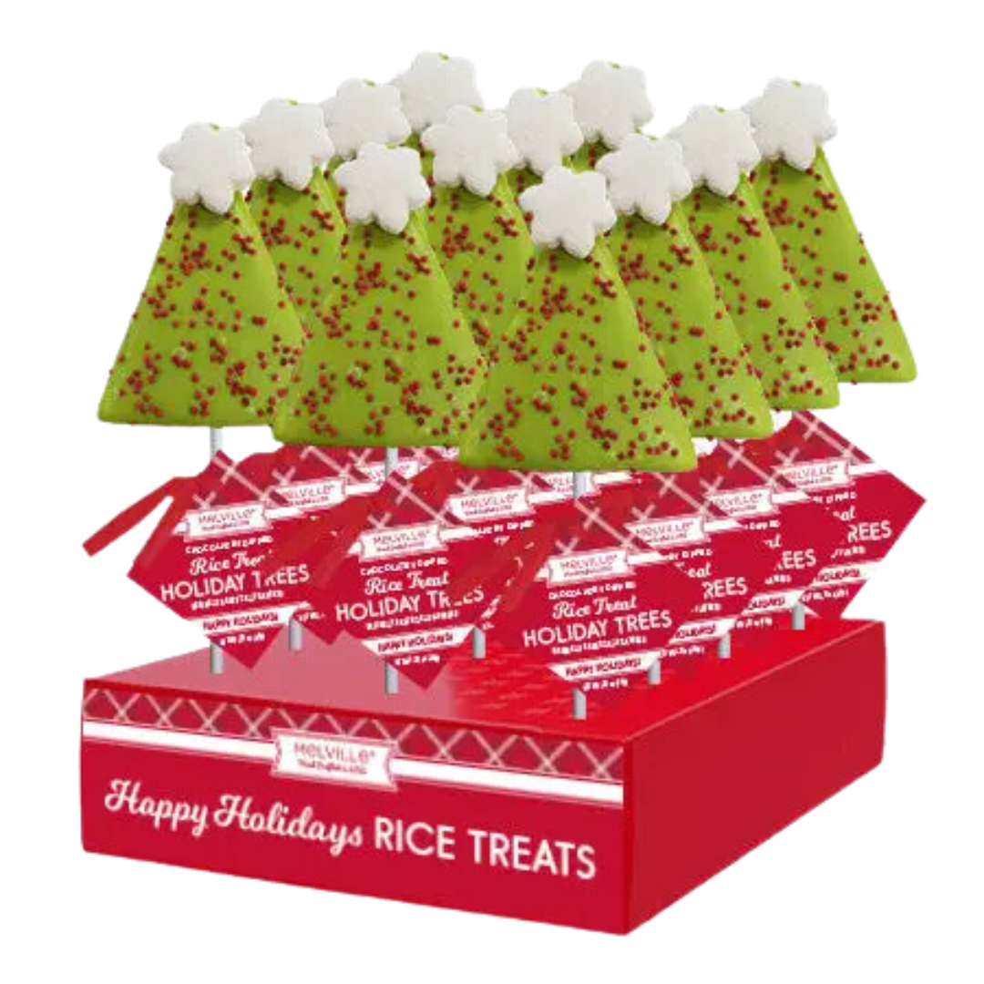 Chocolate Nonpareil with Snowflake Topper Rice Treat Pops