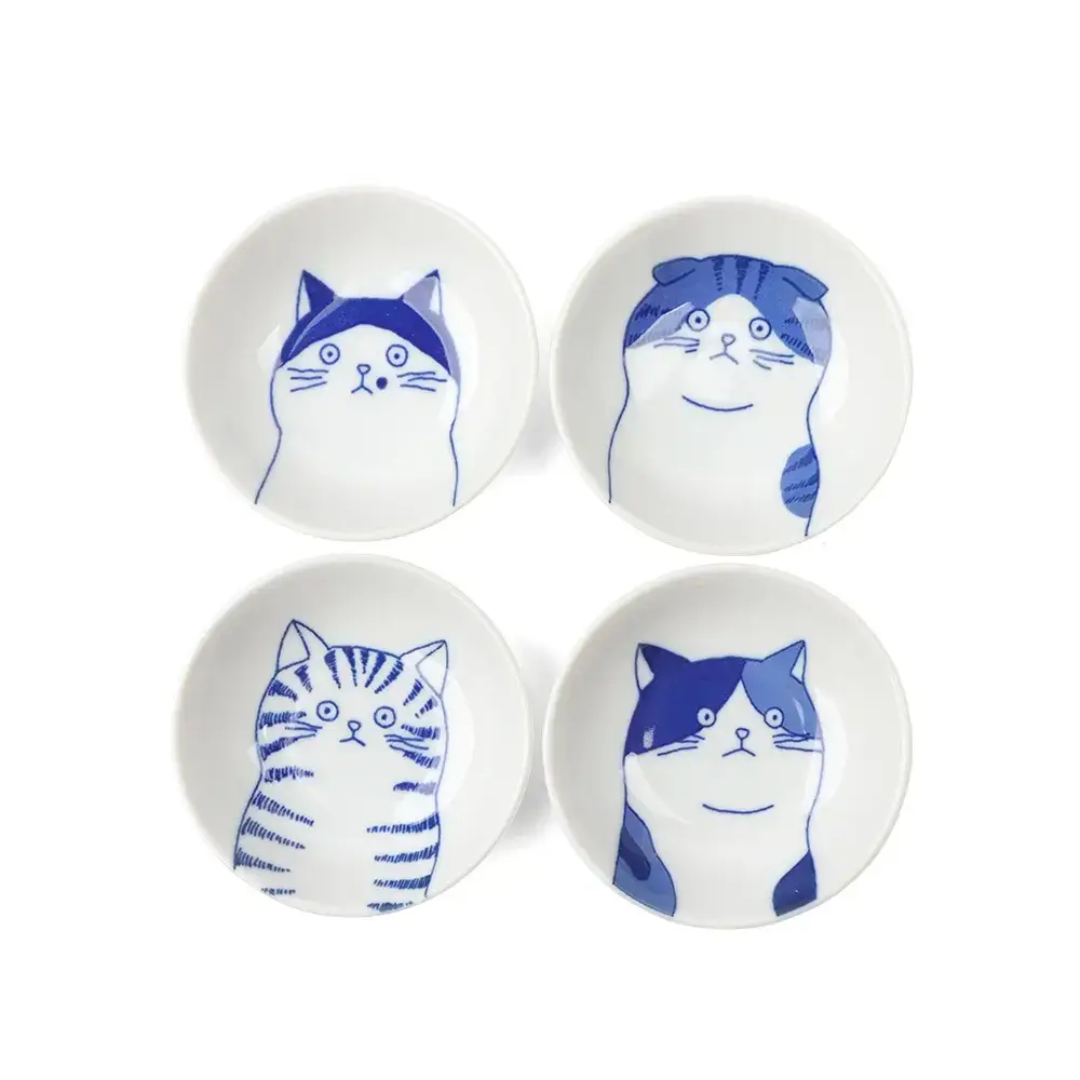 Cat Face Small Dish 3.5" Set/4