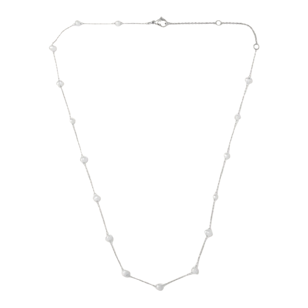 Camille Pearl Necklace - Silver