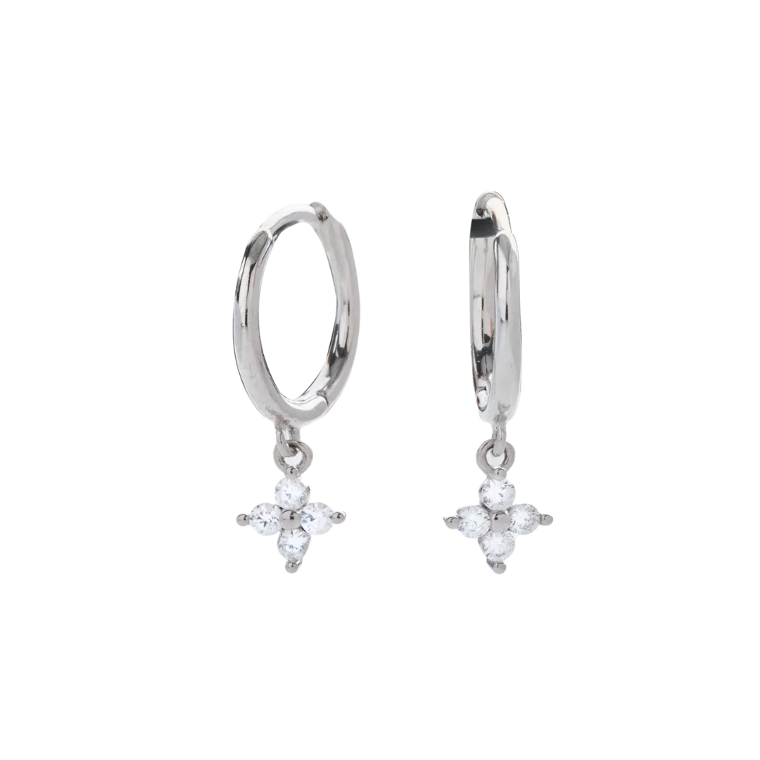 Charming Crystal Huggies - Silver