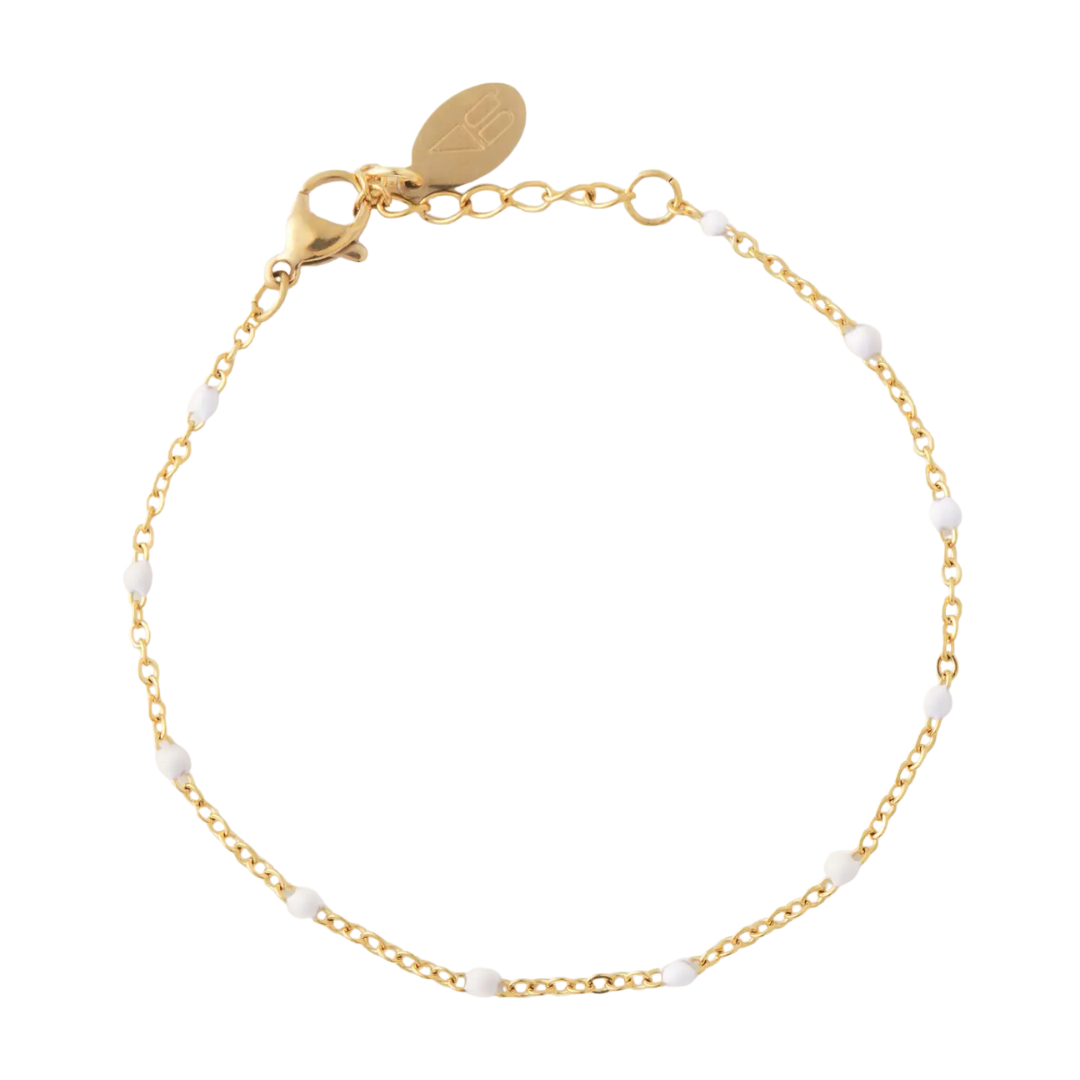 Felix White Bead Bracelet