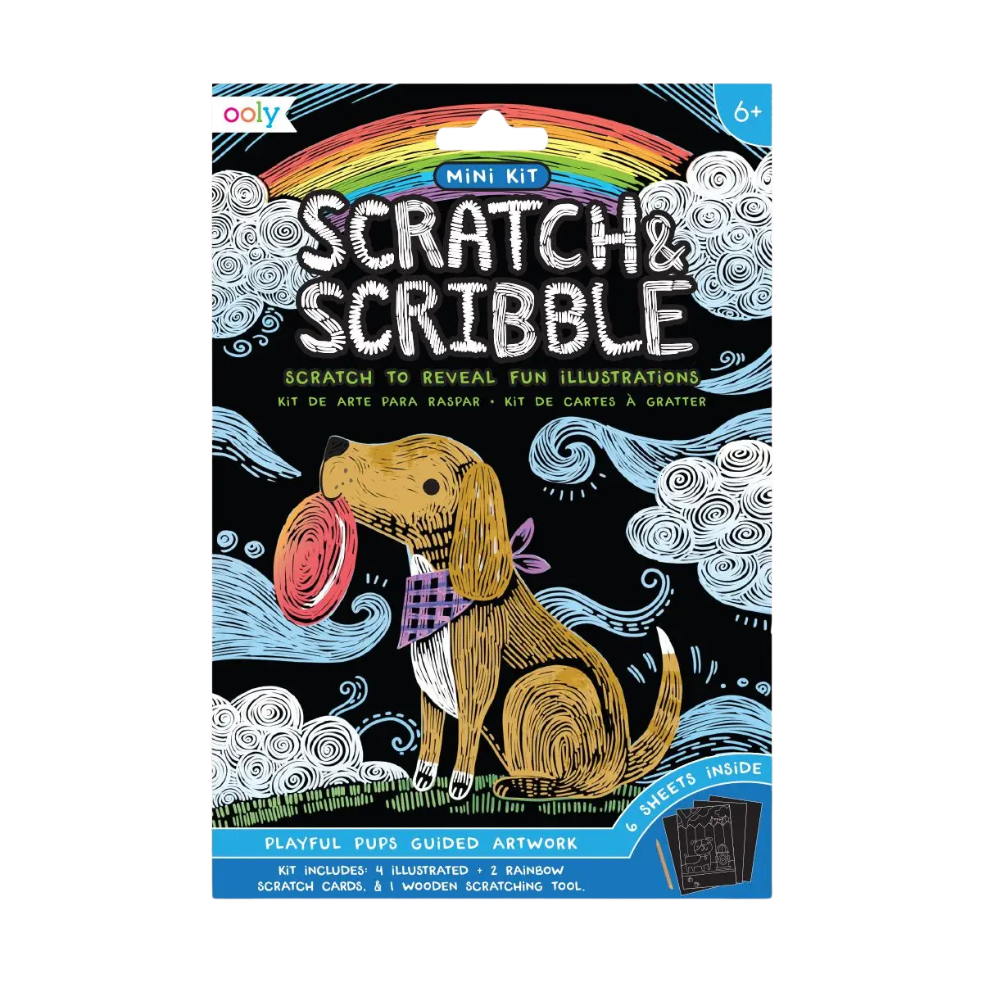 Mini Scratch & Scribble Art Kit: Playful Pups
