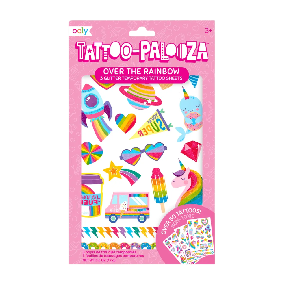 Tattoo Palooza Temporary Glitter Tattoo: Over the Rainbow