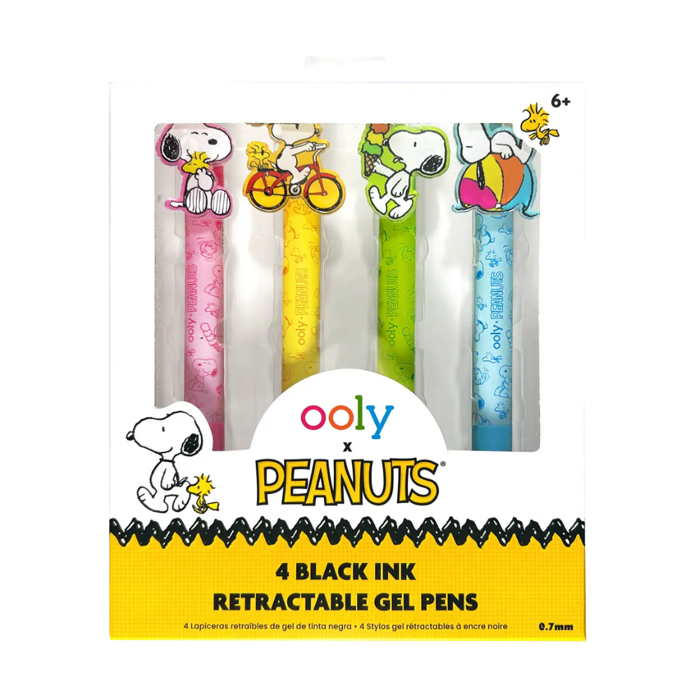 Black Ink Retractable Gel Pens - Peanuts