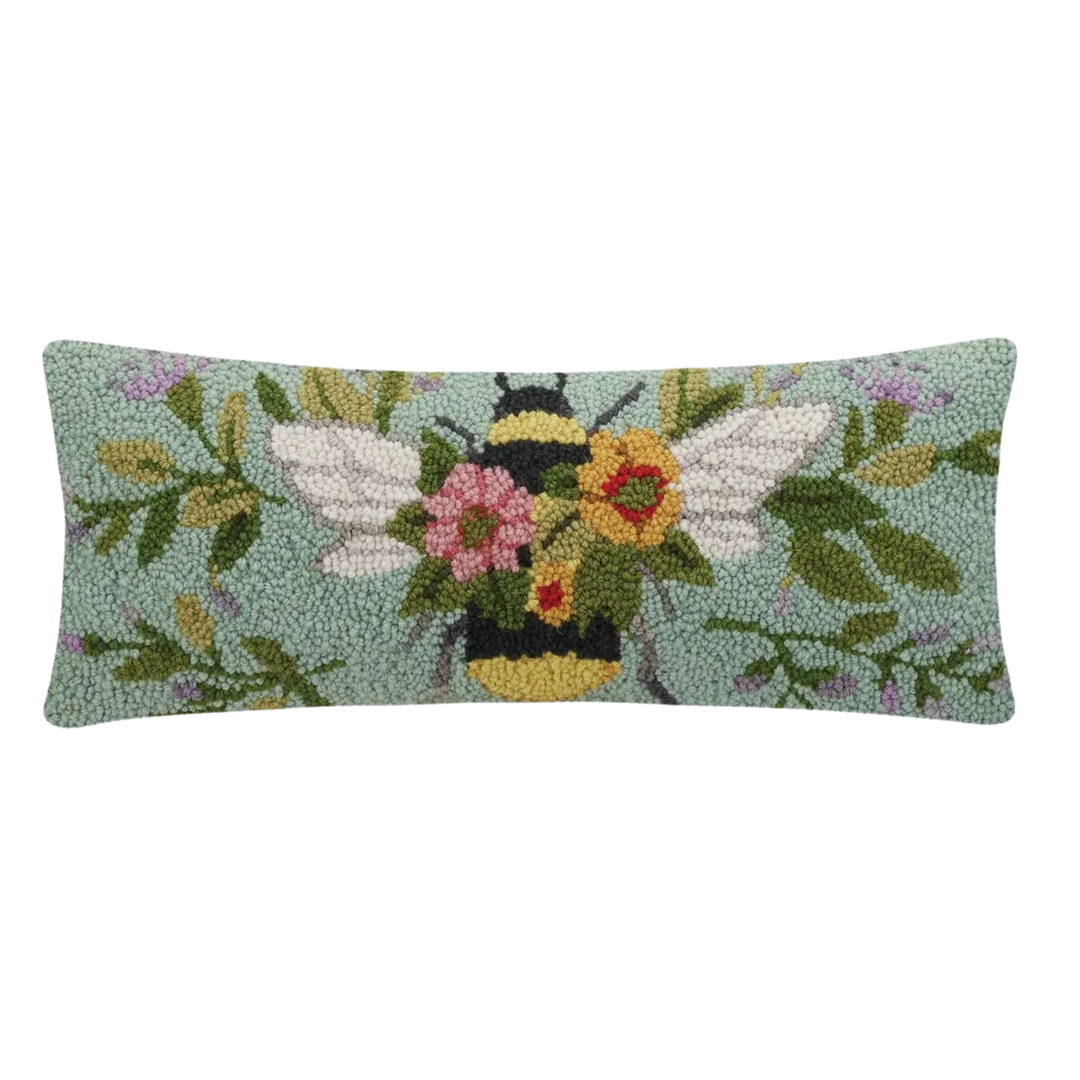 Floral Bee W/Hive Hook Pillow