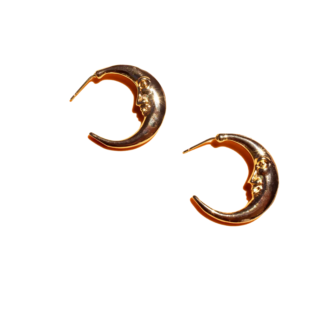 Moonstruck Hoops - 18k Gold Plated