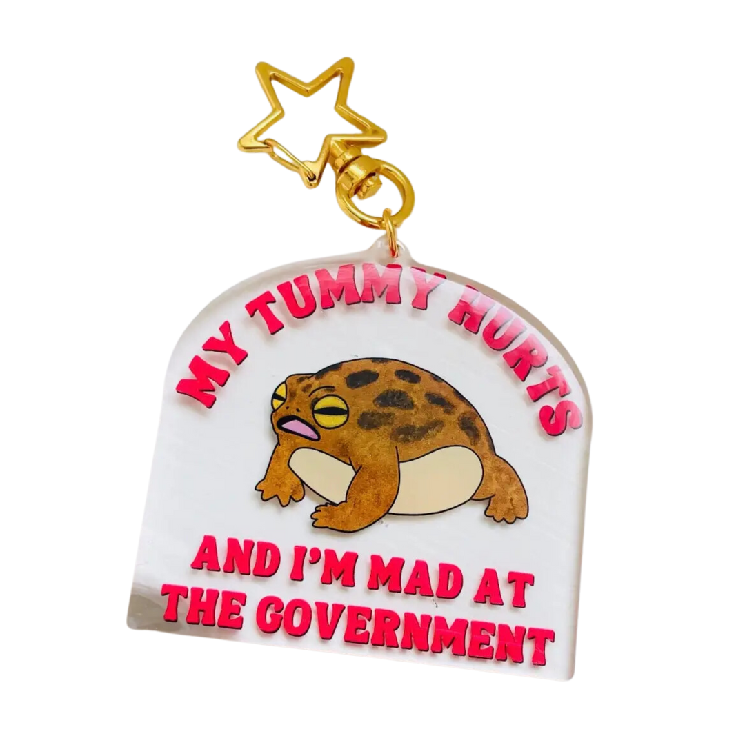 My Tummy Hurts and I’M Mad At the Government Keychain