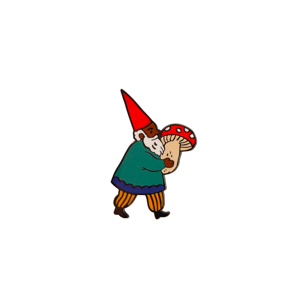 Mushroom Gnome Enamel Pin