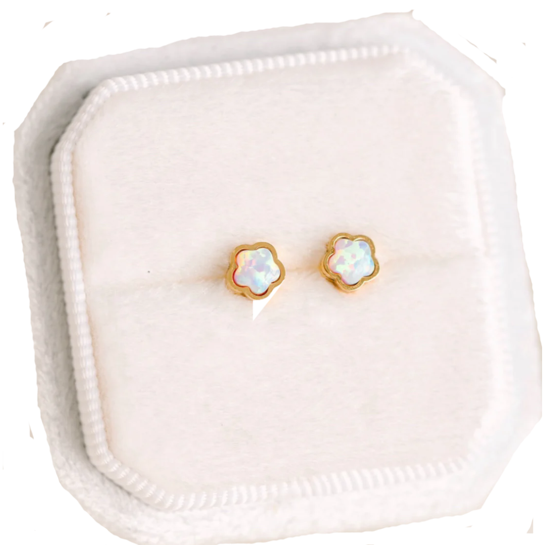 Flower Opal Stud