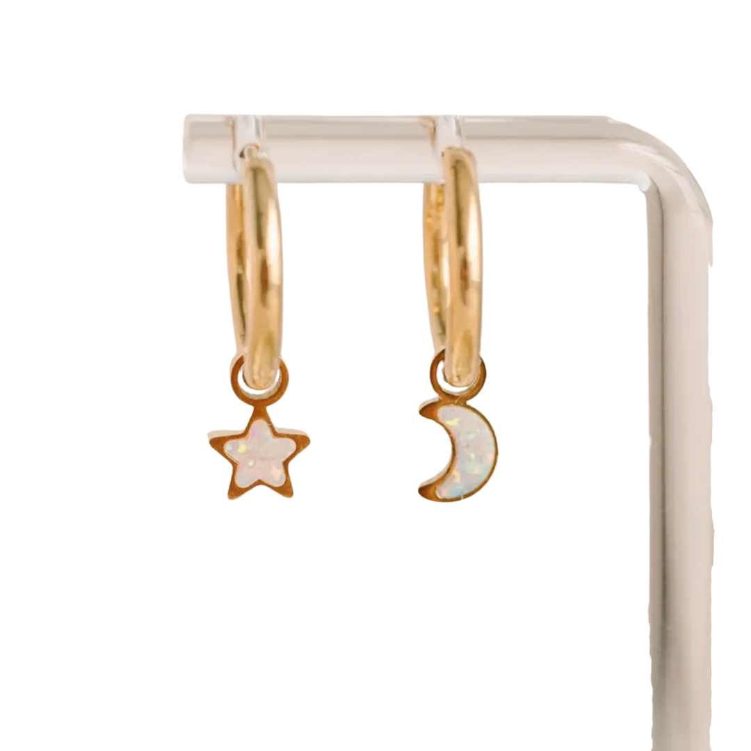 Moon & Star Opal Charms