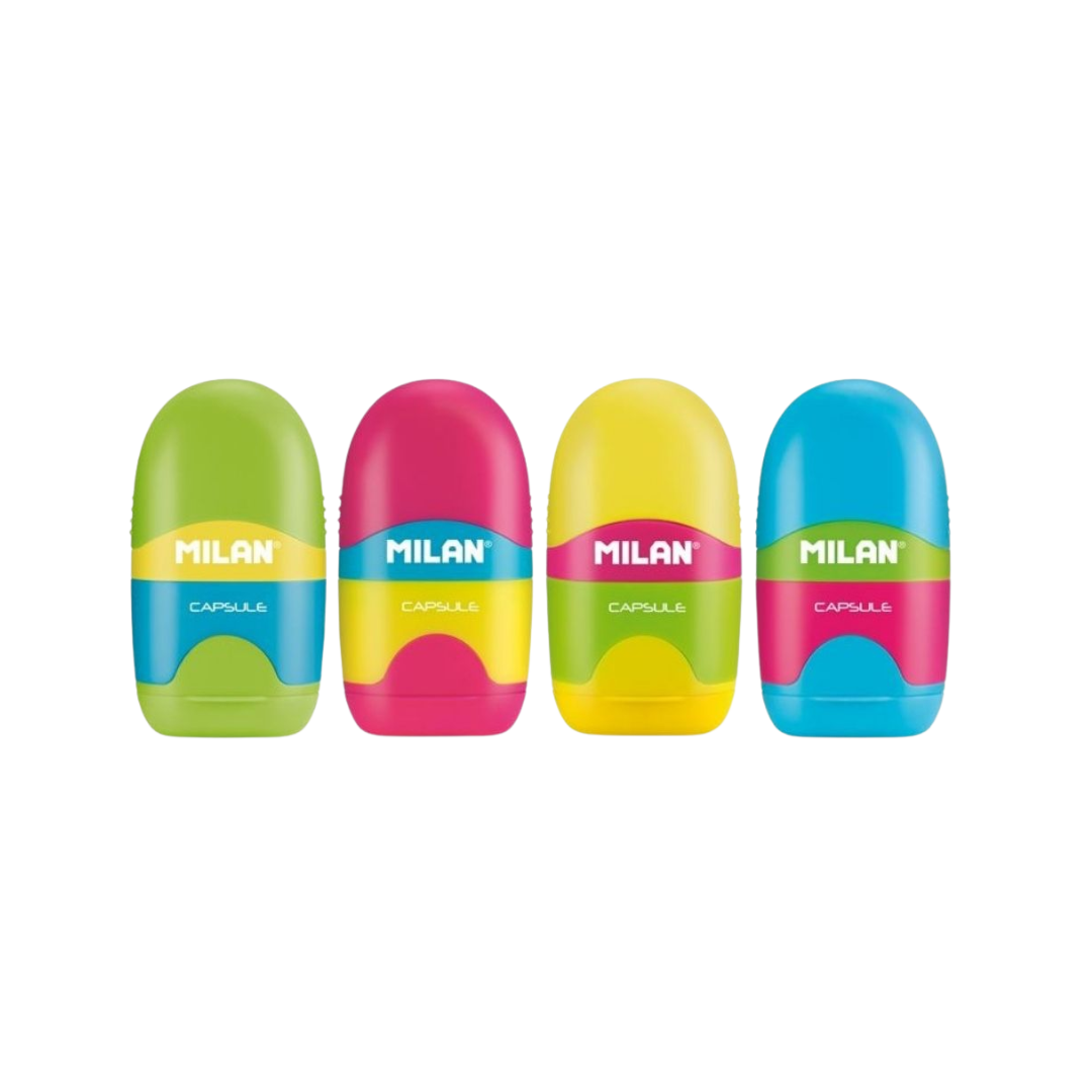 Milan Mix Capsule Single Hole Sharpener W/ Eraser