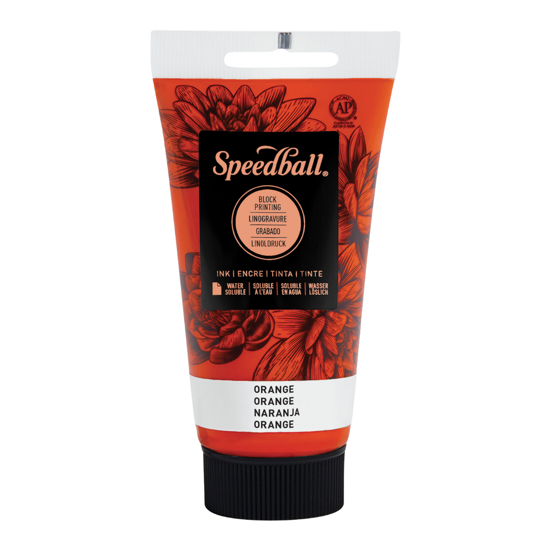 Water-Soluble Block Printing Ink 2.5oz - Orange