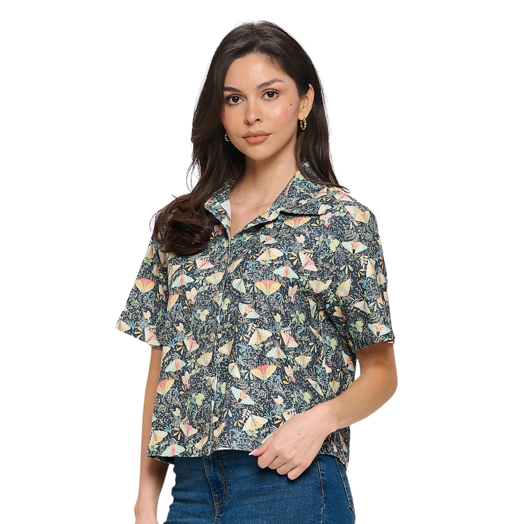 Moth Floral Print Shirt