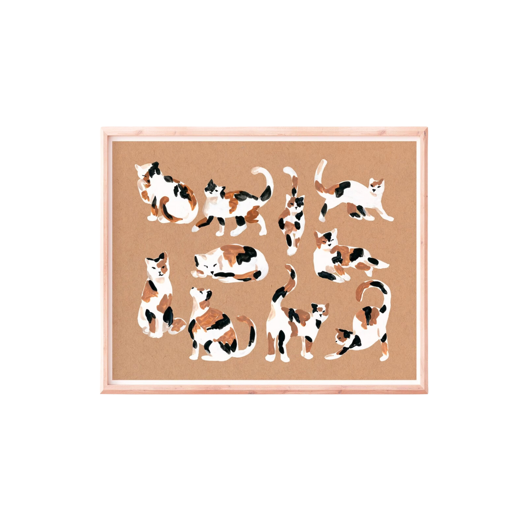 Calico Cats Art Print