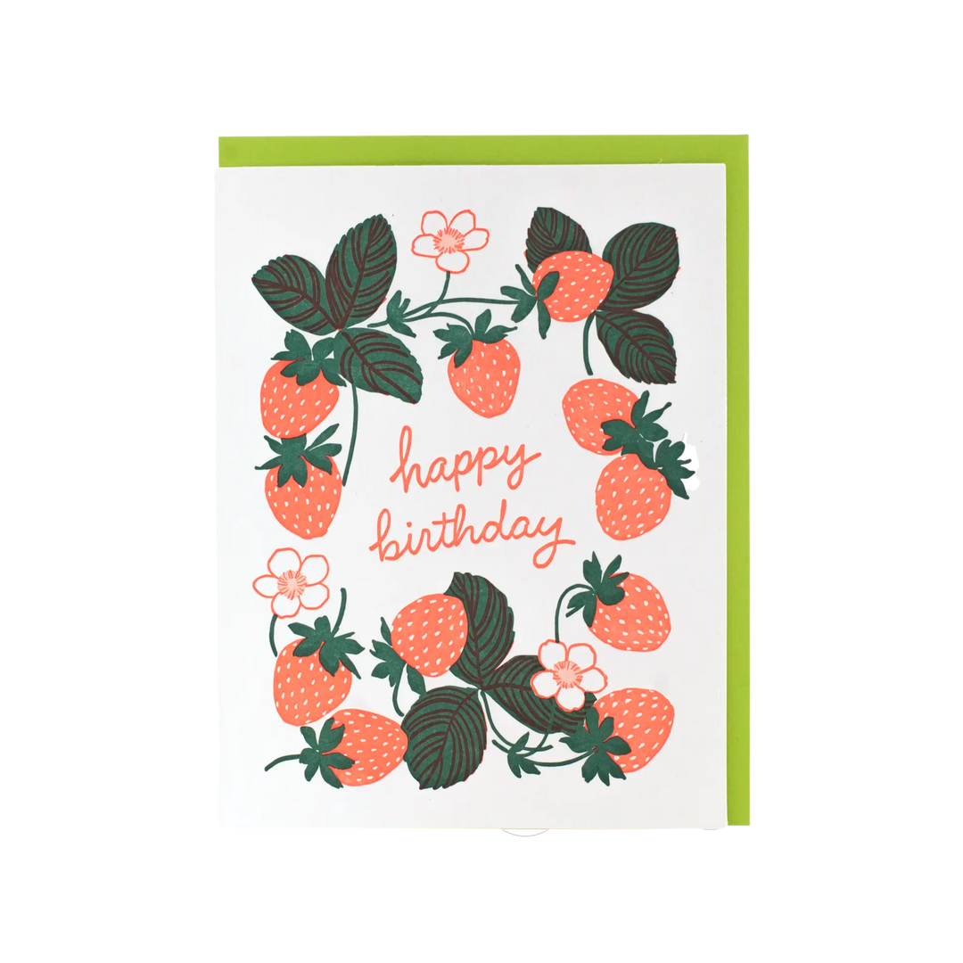 Ripe Strawberries Birthday Card