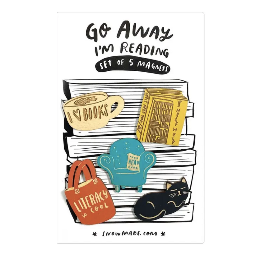 Go Away I'm Reading Magnets - Set of 5