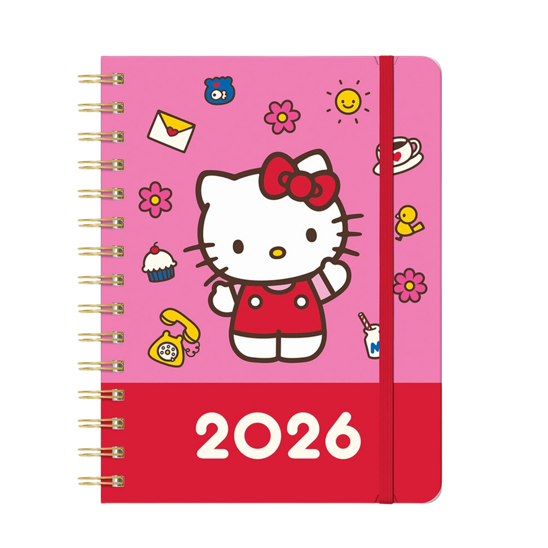 2026 Hello Kitty Playful Pink Deluxe Compact Flexi Planner