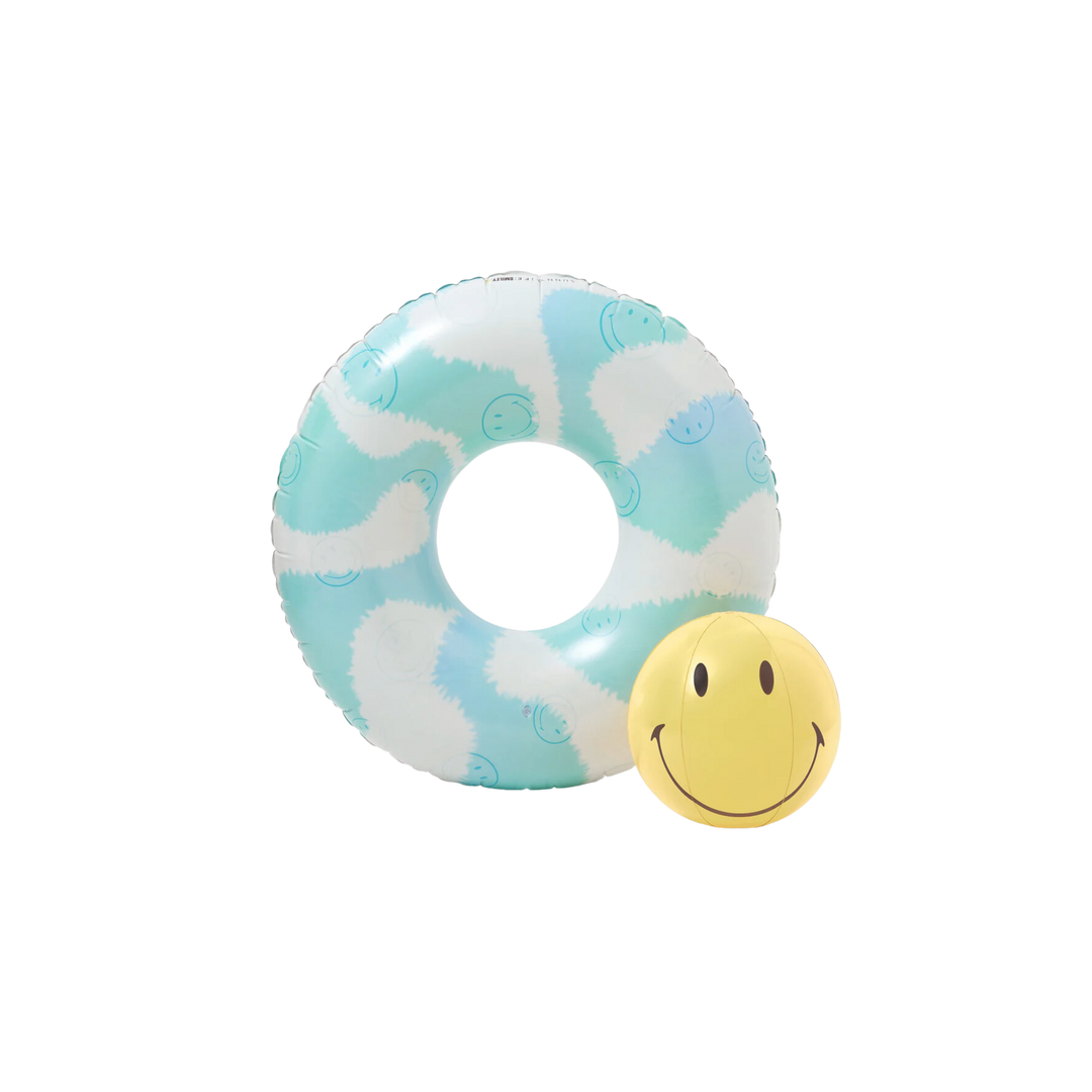 Pool Ring & Ball Set Smiley