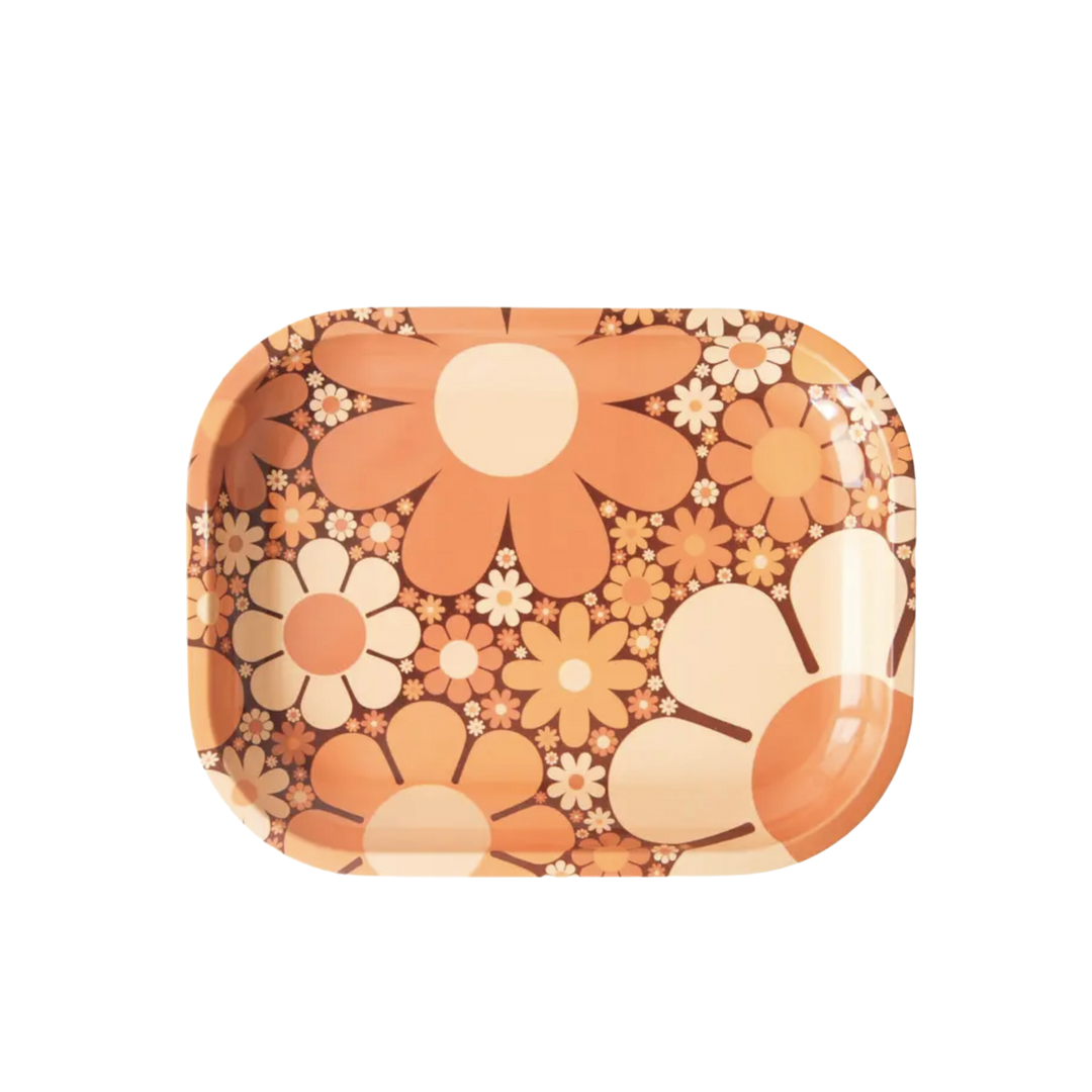 70's Floral Metal Tray Success