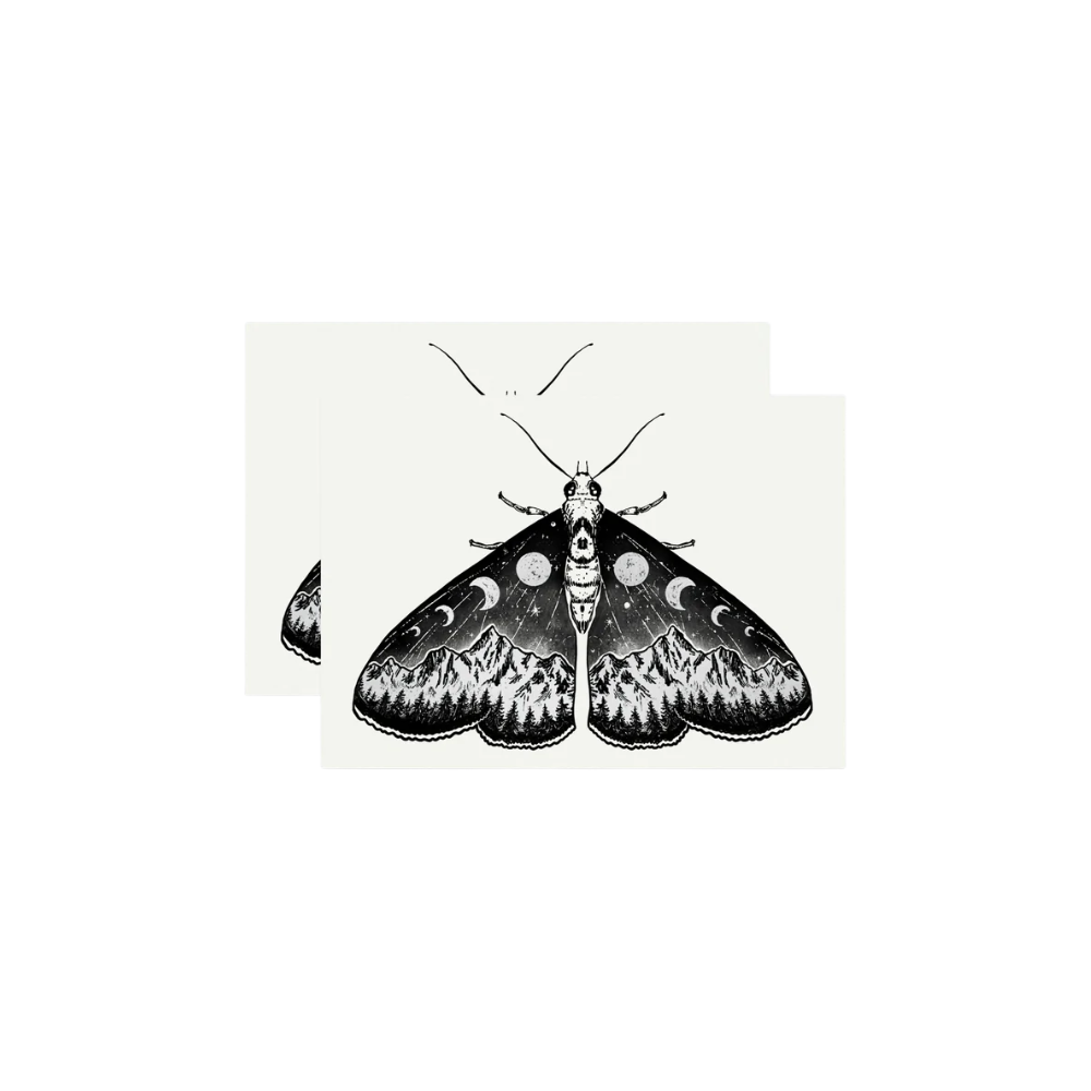 Mystic Moth Metallic Tattoo Pair