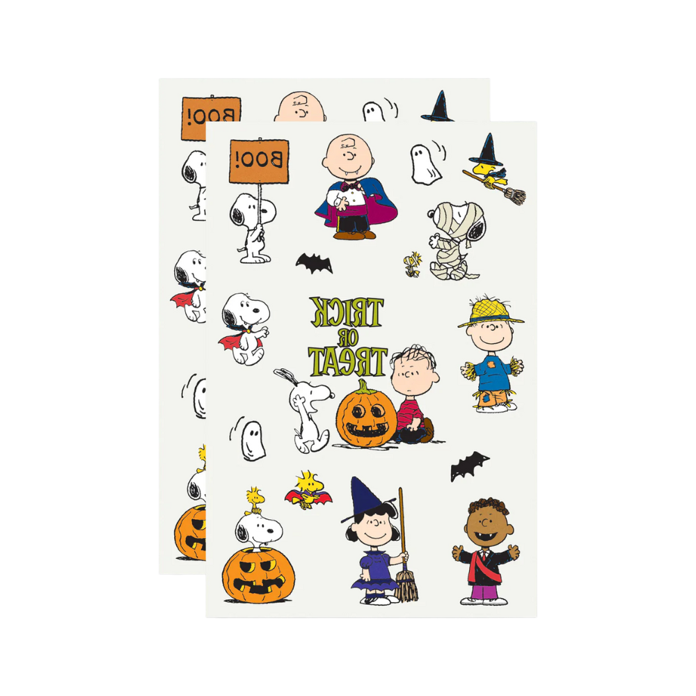Peanuts Halloween Tattoo Sheet