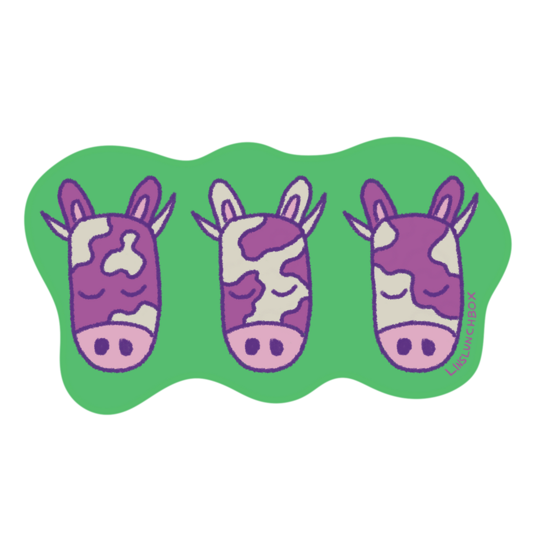 Triplet Cows Sticker