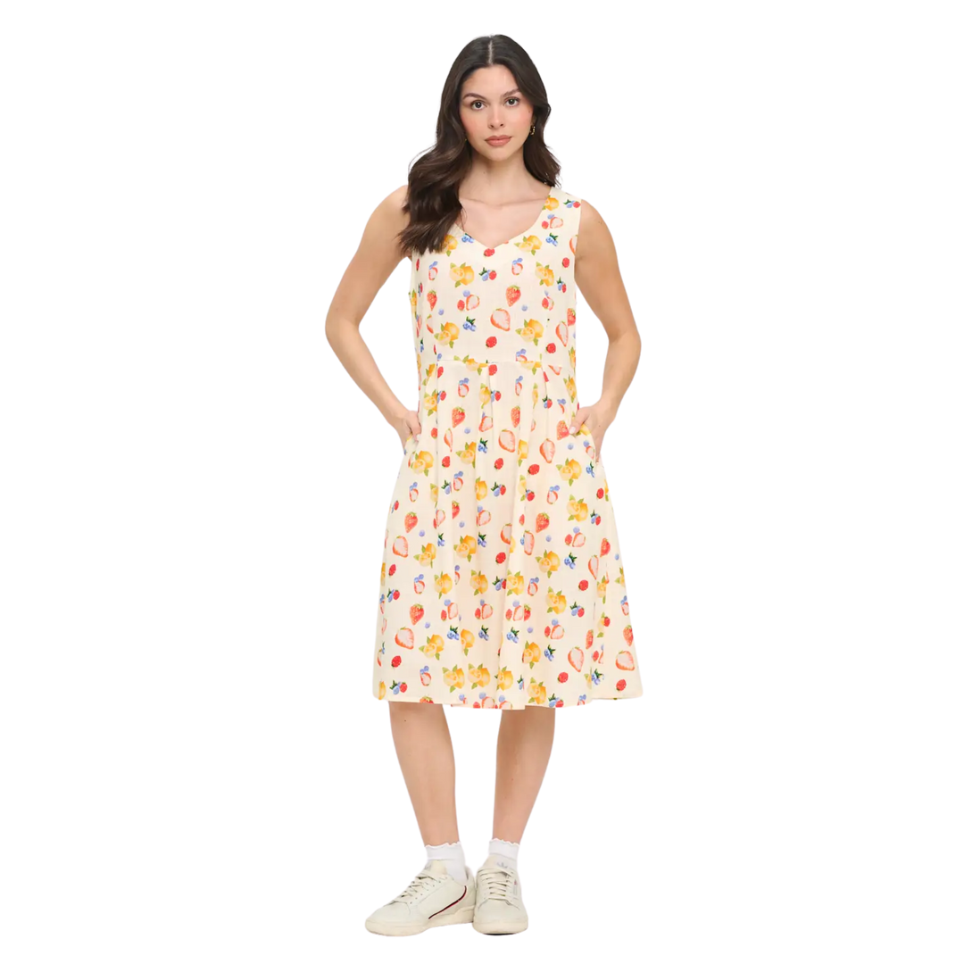 Citrus & Berries Print Dress