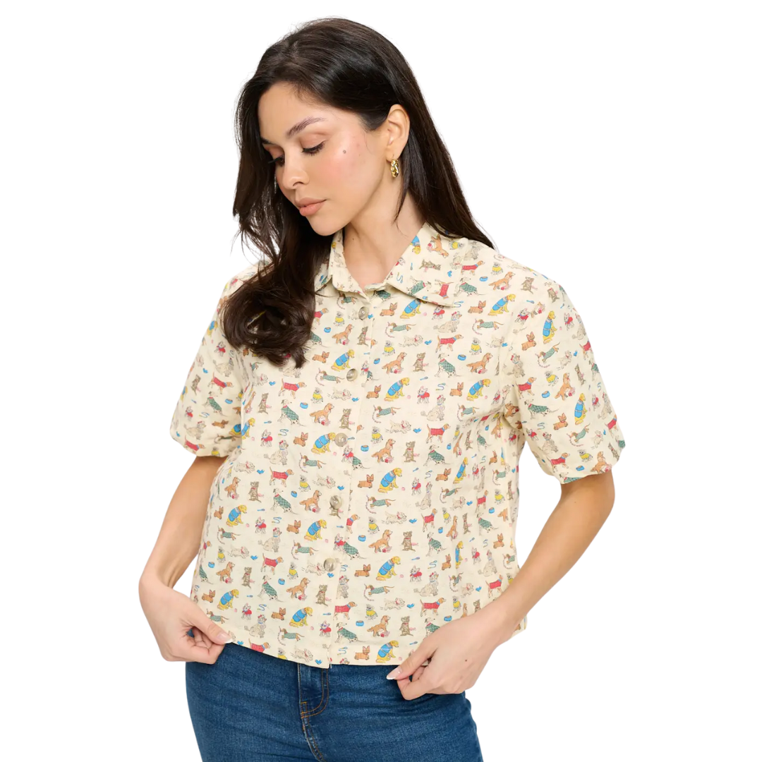 Dogs On Vacation Print Shirt