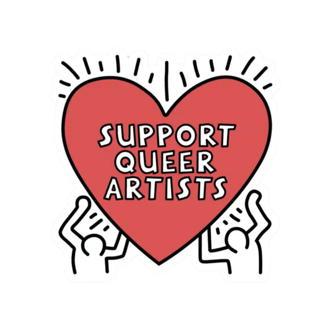 Support Queer Artists - Heart Sticker