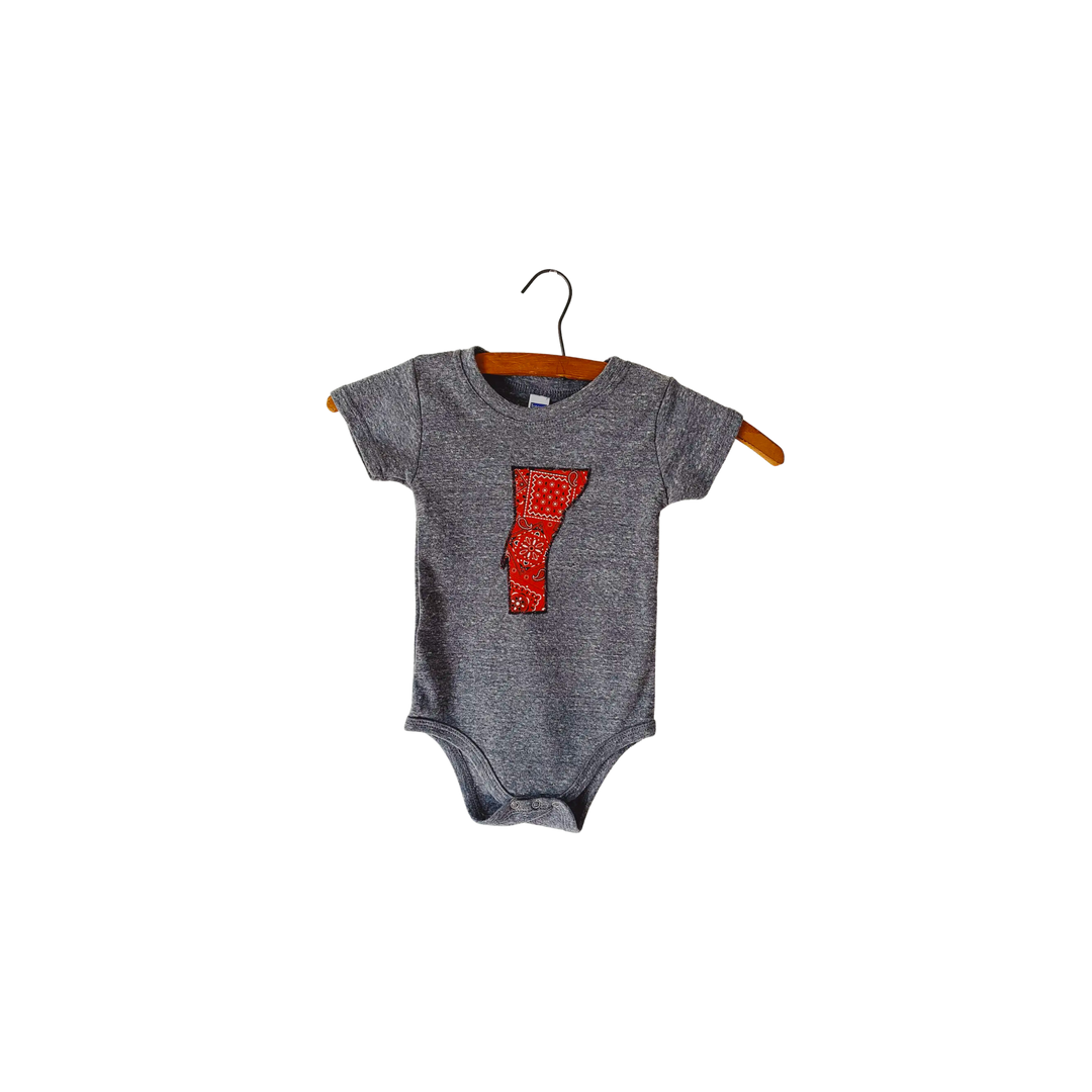Vermont Gray Bandana Onesie