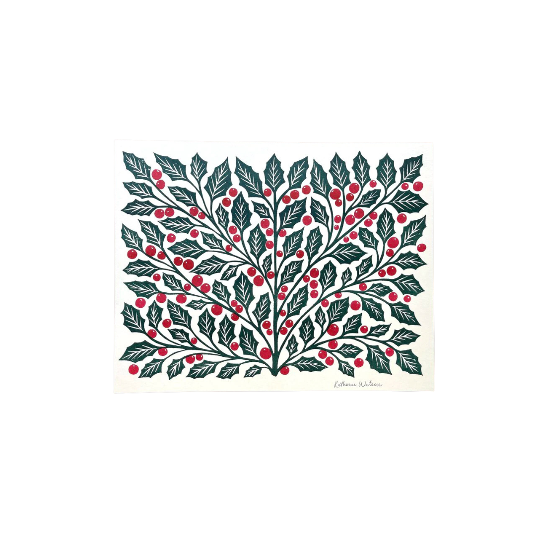Holiday Garden Series: Holly Risograph Art Print