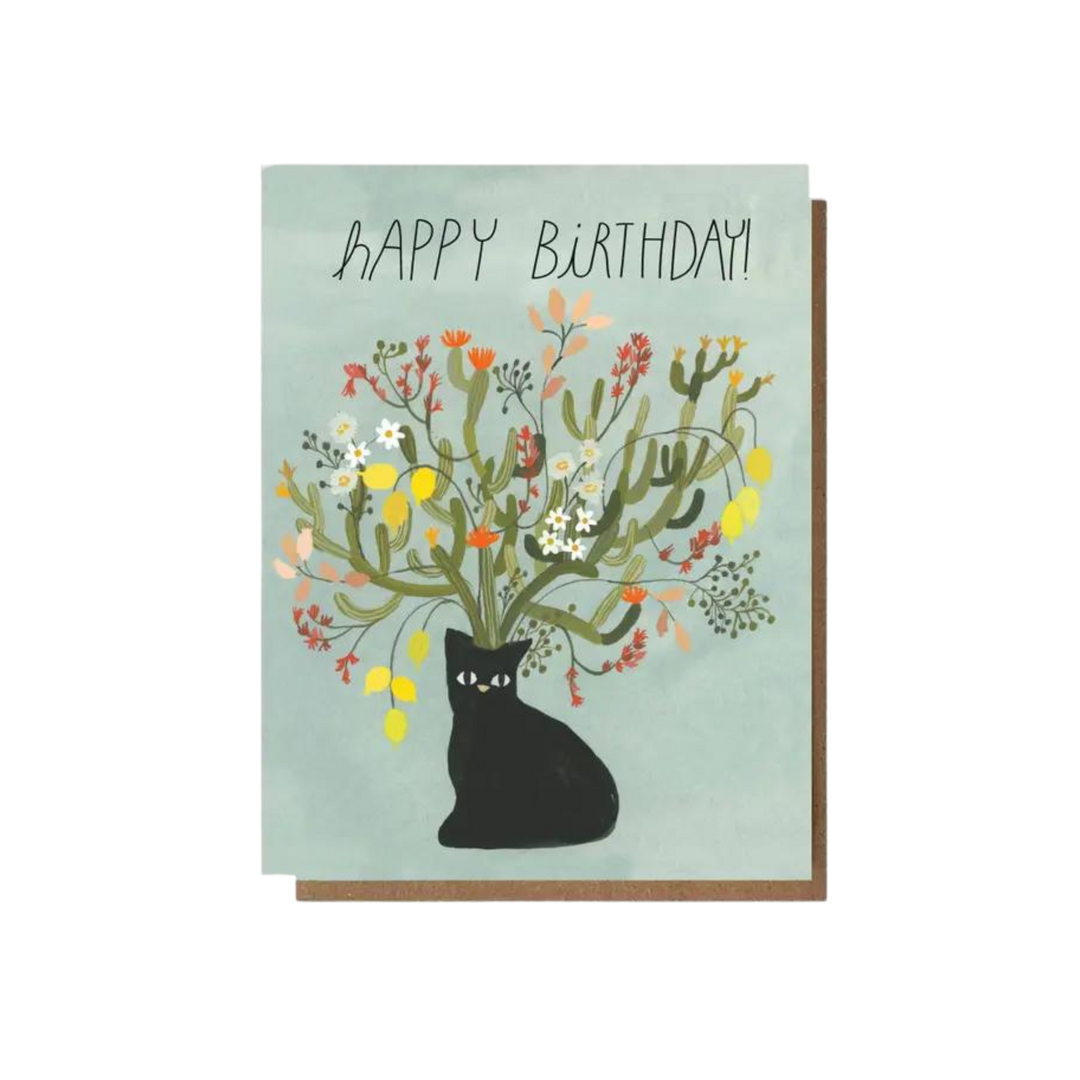 Happy Birthday Black Cat Card