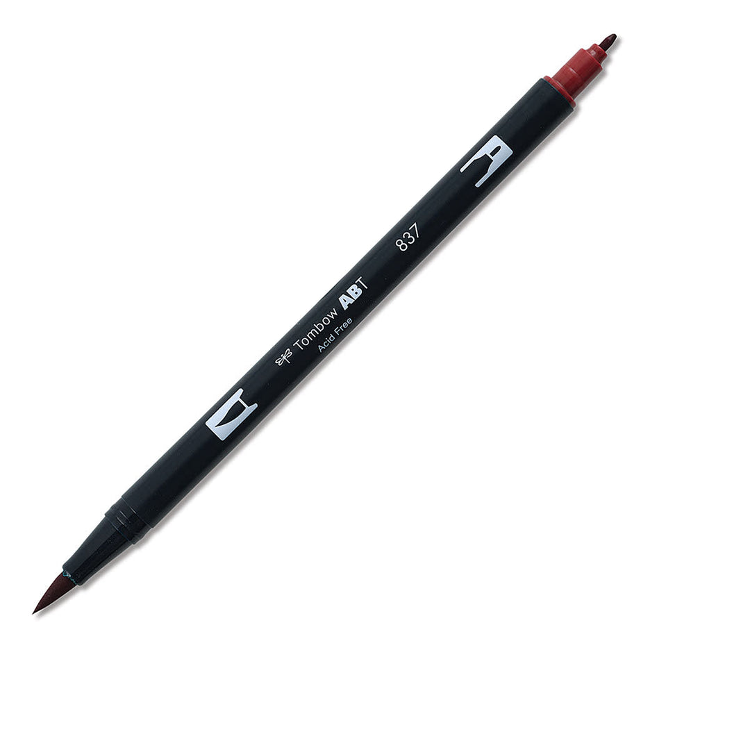 Dual Brush Pen Art Markers - 837 Wine Red
