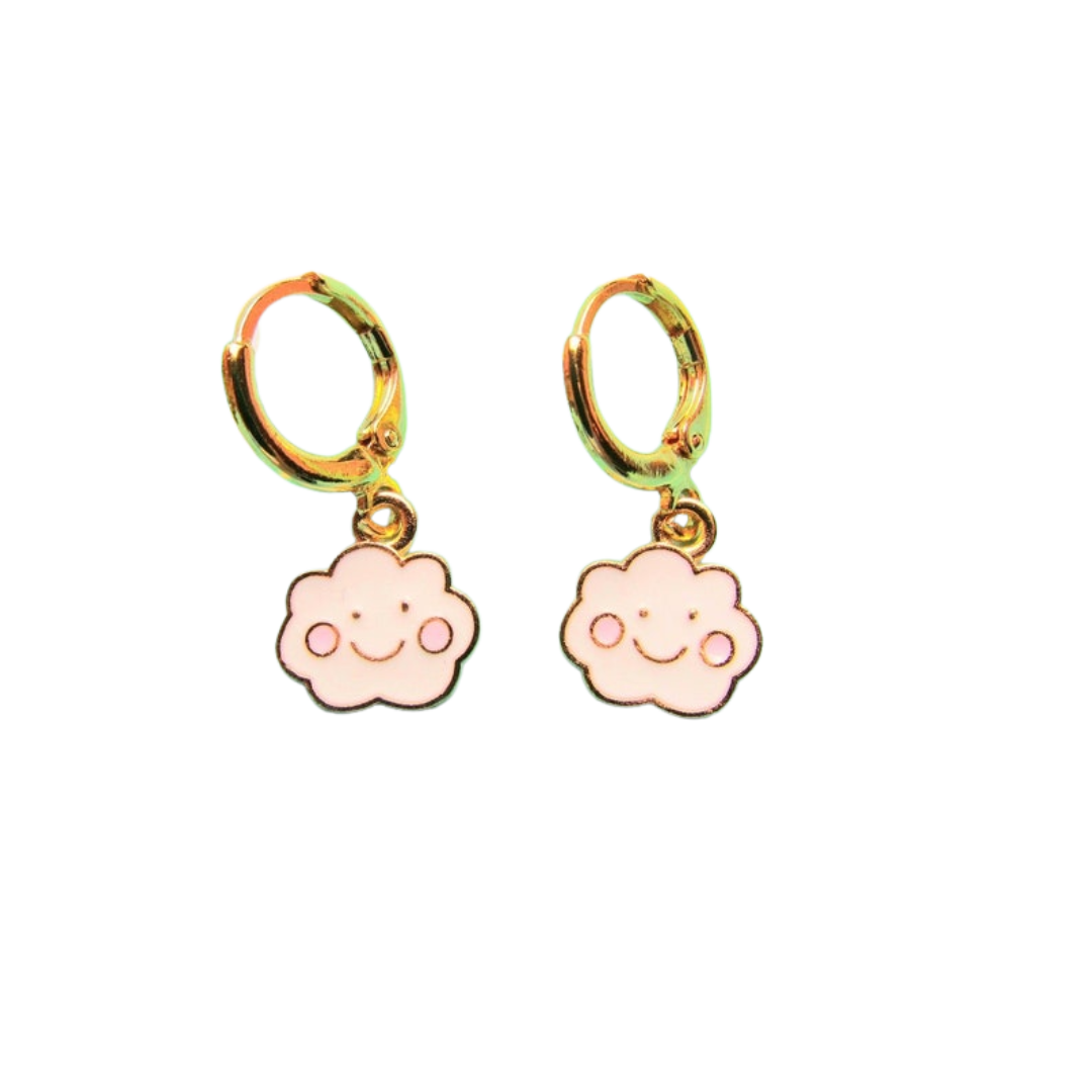 White Cloud Gold Earrings