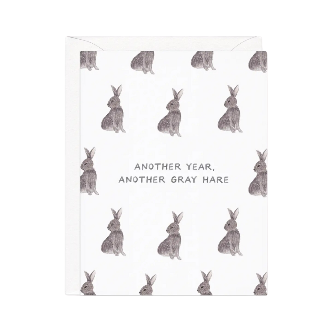 Gray Hares Birthday Card