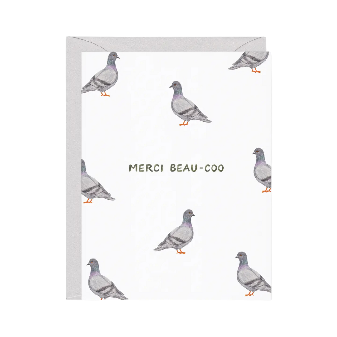 Merci Beau-Coo Pigeon Thank You Card