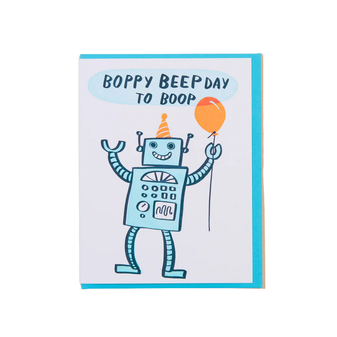 Robot Birthday Letterpress Greeting Card