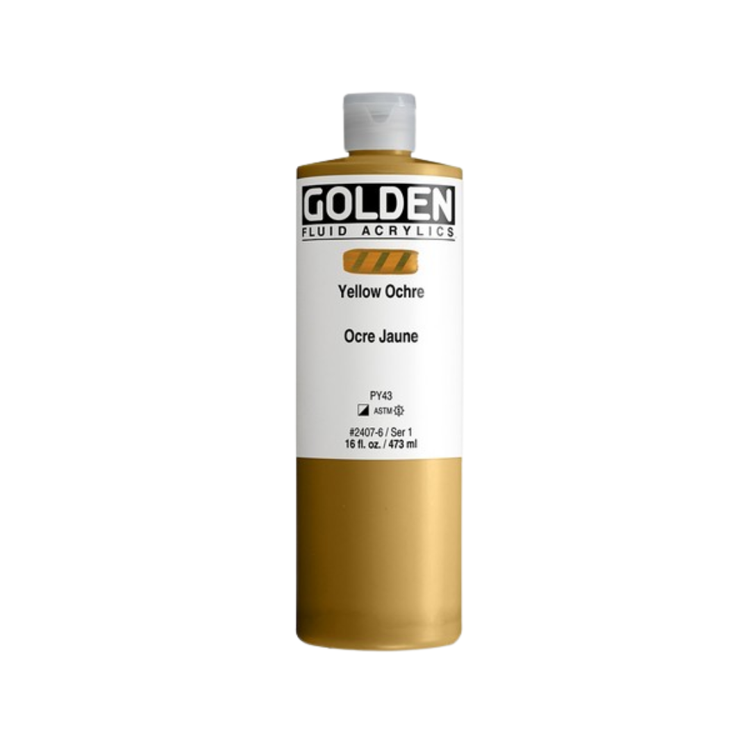 Golden Fluid Acrylic 16oz - Yellow Ochre