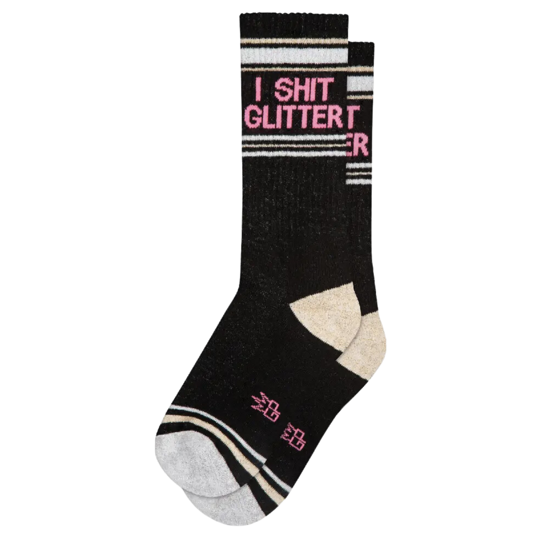 I Shit Glitter Gym Crew Socks