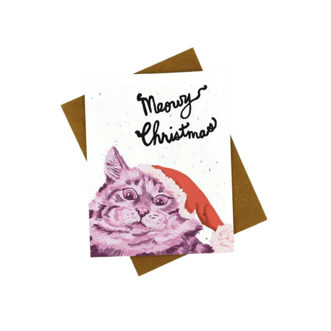 Meowy Christmas Plantable Card