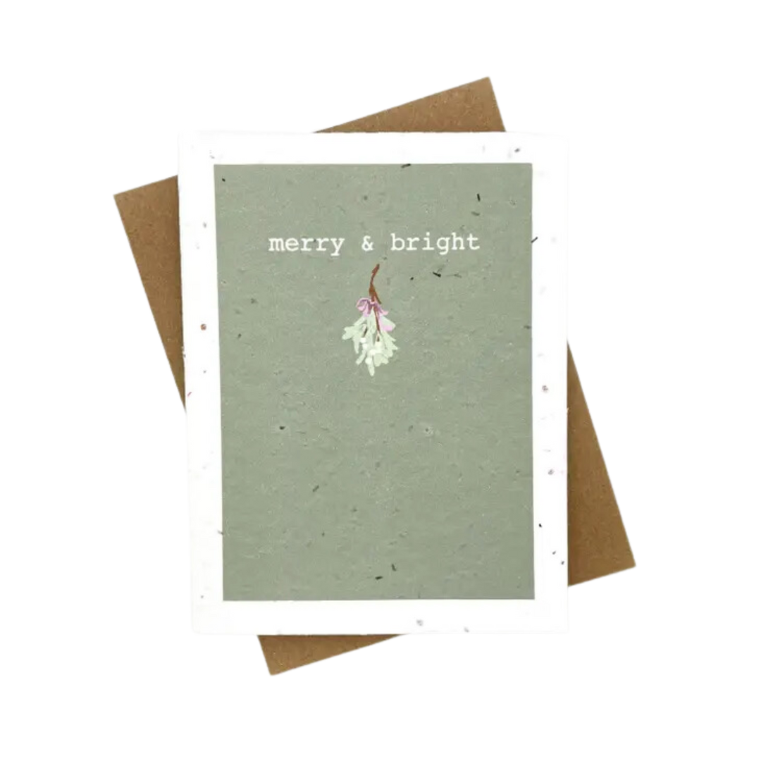 Merry and Bright Mistletoe Card