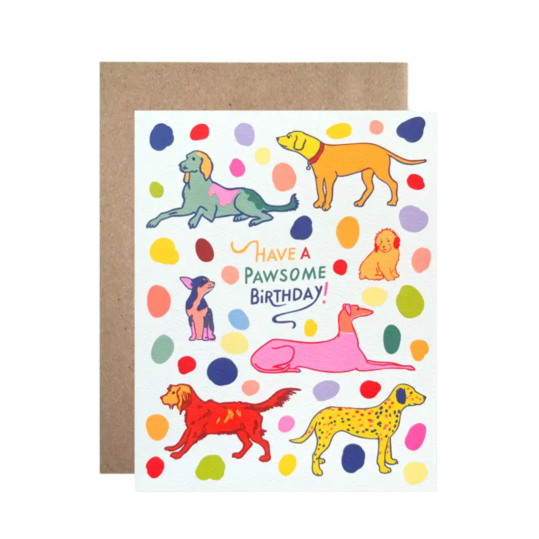 Pawsome Birthday Dogs Birthday Card