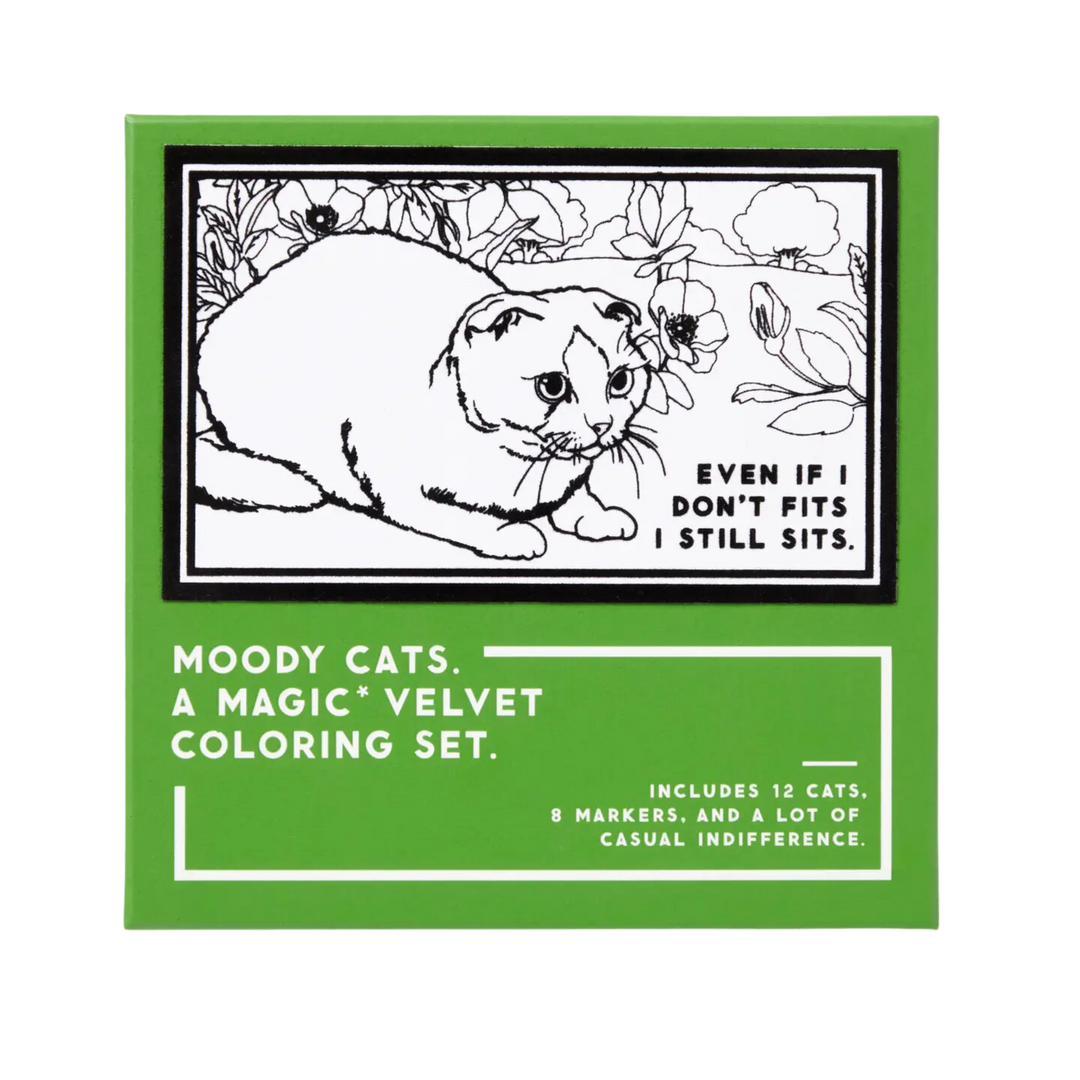 Brass Monkey Moody Cats Magic Velvet Coloring Set