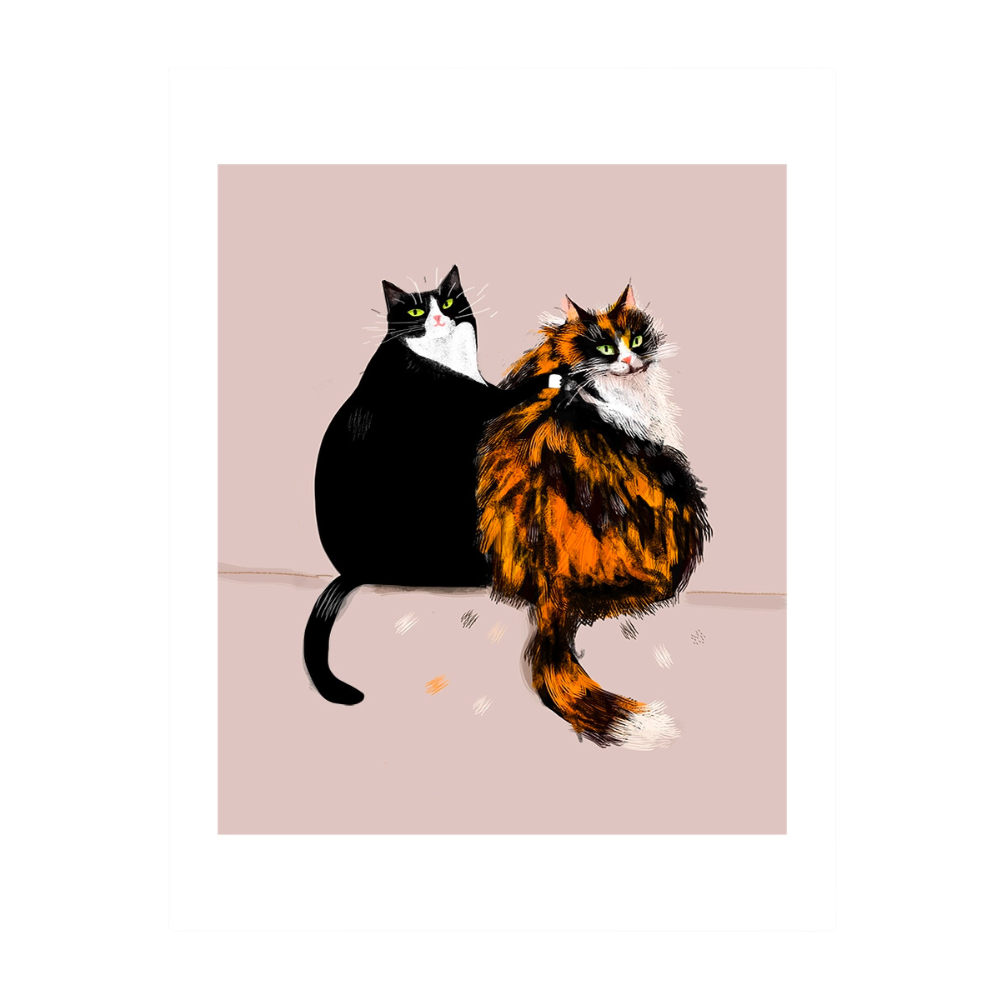 Cat Buddies Art Print